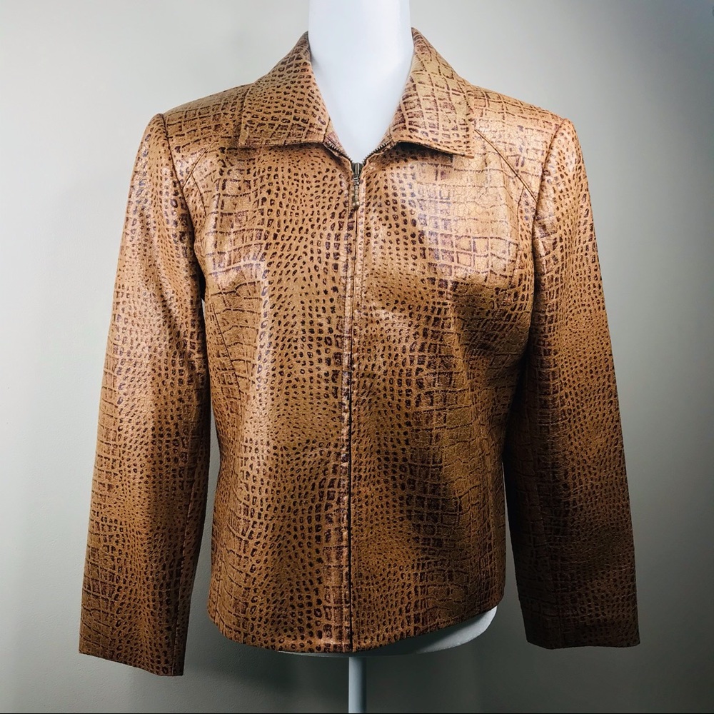 City Girl by Nancy Bolen Metallic Jacket Croc